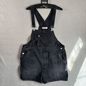 No Boundaries Nobo Shorteralls Women’s Size XL Black Bib Romper‎ Medium Wash